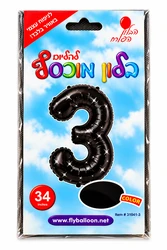 בלון מיילר "34 ספרה 3 בצבע שחור