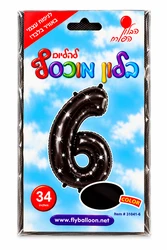 בלון מיילר "34 ספרה 6 בצבע שחור