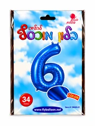 בלון מיילר "34 ספרה 6 בצבע כחול