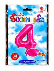 בלון מיילר "34 ספרה 4 בצבע ורוד