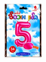 בלון מיילר "34 ספרה 5 בצבע ורוד
