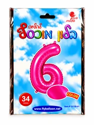 בלון מיילר "34 ספרה 6 בצבע ורוד
