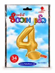 בלון מיילר "34 ספרה 4 בצבע זהב