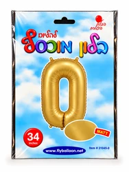 בלון מיילר "34 ספרה 0 בצבע זהב