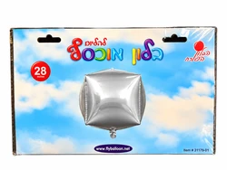 בלון מיילר "28 - ריבוע תלת ממד בצבע כסף