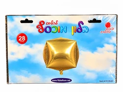 בלון מיילר "28 - ריבוע תלת ימד בצבע זהב