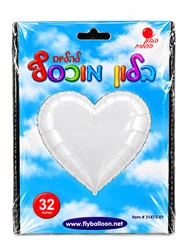 בלון מיילר "32 - לב בצבע לבן