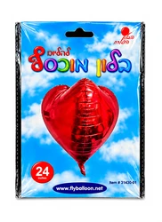 בלון מיילר "24 - לב תלת ממד בצבע אדום